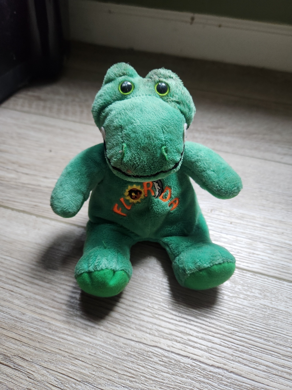 Green Plush Alligator Toy with 'Florida' Embroidery